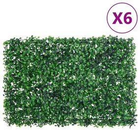  vidaXL Φράχτης 6 τεμ. Πράσινος 40 x 60 εκ. από Τεχνητά Φύλλα Θάμνου