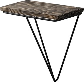 Ράφι Τοίχου Μαύρο / Σκούρα Καρυδιά MISORO 27x15x30