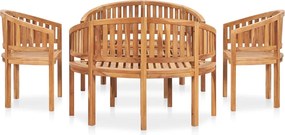 VidaXL Σετ Σαλονιού Κήπου 5 τεμ. από Ξύλο Teak
