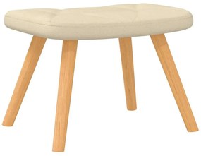 vidaXL Πολυθρόνα Κουνιστή Κρεμ Υφασμάτινη με Σκαμπό