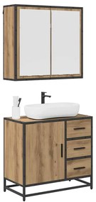 vidaXL Σετ Επίπλων Μπάνιου με πόρτα 2 pcs artisan δρυς 65 x 33 x 60 εκ