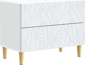 vidaXL Κομοδίνο Λευκό 62 x 34,5 x 48 εκ Επεξεργασμένο Ξύλο