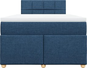 vidaXL Κρεβάτι Boxspring με Στρώμα Μπλε 120x200 εκ. Υφασμάτινο