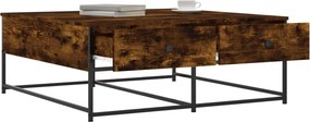 vidaXL Τραπεζάκι Σαλονιού Καπνιστή Δρυς 100x99x40 εκ. Επεξεργ. Ξύλο