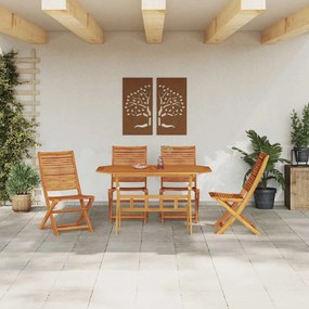 vidaXL Σέτ φαγητού για κήπο 5 pcs Καφέ Μασίφ ξύλο ακακίας