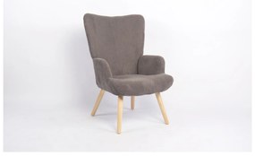 Πολυθρόνα ArteLibre LIRA Γκρι Ύφασμα Κοτλέ/Ξύλο 94.5x64x70.5cm