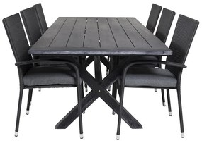 Σετ Τραπέζι και καρέκλες Dallas 2304, Ξύλο, Πλαστικό ψάθινο, Ξύλο: Ακακία, Μαξιλάρι καθίσματος: Ναι | Epipla1.gr