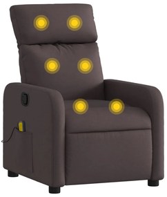vidaXL Πολυθρόνα Μασάζ Ανακλινόμενη Σκούρο Καφέ Υφασμάτινη