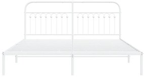 Πλαίσιο Κρεβατιού με Κεφαλάρι Λευκό 183x203 εκ. Μεταλλικό - Λευκό