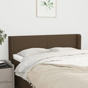 vidaXL Κεφαλάρι με Πτερύγια Σκούρο Καφέ 147x16x78/88 εκ. Υφασμάτινο
