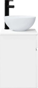 vidaXL Επιτοίχιος νιπτήρας βανίλιας Λευκό 39 x 35 x 63 εκ