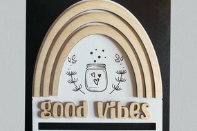 Intra απο ξύλο plywood Χρώμα wenge 3mm-4mm πάχος - Καλό Vibes Rainbow Macrame Laser Δίασταση 30x20 cm INTRAFABR-93308186