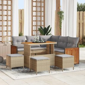vidaXL Σετ Καναπέ Κήπου 9 pcs μπεζ και ανοιχτό γκρι 110 x 55 x 71 εκ