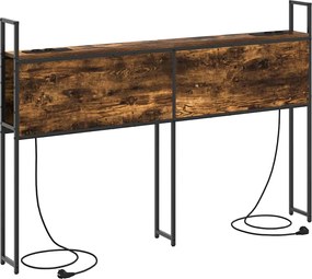 vidaXL Κεφαλάρι Αποθήκης με Σταθμό Φόρτισης Καπνιστή δρυς