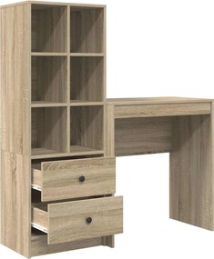 vidaXL Γραφείο με συρτάρι με ράφι με αποθήκευση 2 pcs Δρύς Sonoma