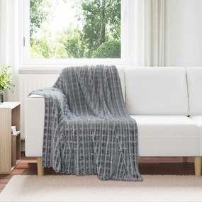vidaXL Κουβέρτα Σκούρο Γκρι 150 x 130 εκ Μαλλί