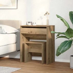 vidaXL Τραπέζι ντυσίματος με συρτάρι artisan δρυς 60 x 40 x 75 cm