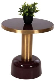 Τραπεζάκι Βοηθητικό Erode HM4242.06 Φ50,5x52,5cm Cherry-Gold Metal