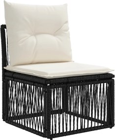 vidaXL Σετ Καναπέ Κήπου 5 τμχ. Μαύρο συνθετικό ρατάν