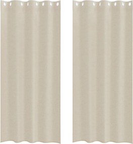 vidaXL Κουρτίνα βυσσινί 2 pcs Άμμος 260 x 140 εκ. Πολυεστέρας