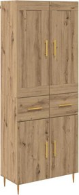 vidaXL Highboard Artisan Oak 69,5 x 34 x 180 εκ. Επεξεργασμένο ξύλο
