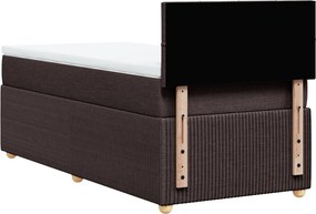 vidaXL Κρεβάτι Boxspring με Στρώμα Σκούρο Καφέ 80x200 εκ. Υφασμάτινο
