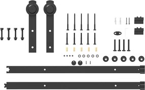 vidaXL Κιτ υλικού συρόμενης πόρτας 152 cm χάλυβα μαύρο