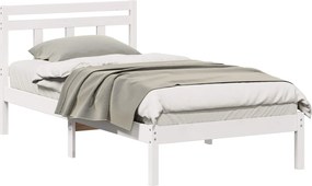 vidaXL Σκελετός Κρεβατιού Λευκό 90 x 190 cm Στερεά ξυλεία πεύκου
