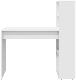 vidaXL Γραφείο  με Αποθήκευση Λευκό 113x54x120 εκ. Επεξεργασμένο Ξύλο