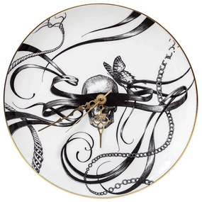Ρολόι Τοίχου Masked Skull 21003-MS Φ16cm White-Black Rory Dobner Bone China