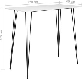 vidaXL Τραπέζι Μπαρ Λευκό 120 x 60 x 105 εκ.