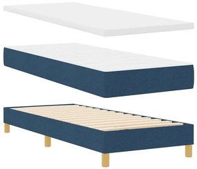 vidaXL Κρεβάτι box spring με στρώμα με στρώμα Μπλε 80 x 200 cm ύφασμα