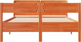 vidaXL Σκελετός Κρεβ. Χωρίς Στρώμα Καφέ Κεριού 150x200 εκ Μασίφ Πεύκο