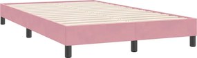 vidaXL Box Spring κρεβάτι χωρίς στρώμα ροζ 120x220 cm Βελούδινο