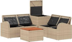 vidaXL Σετ Καναπέ 6 τμχ. Μπεζ και Κρέμ 55 x 55 x 37 εκ