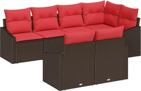 vidaXL Σετ Καναπέ 7 τμχ. Καφέ συνθετικό ρατάν