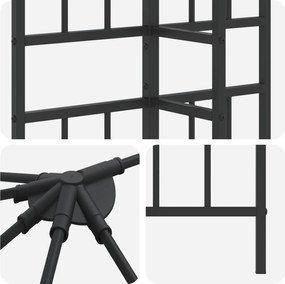 vidaXL Σκελετός Γκαζebo 6 x 3 m Μαύρο Ατσάλι