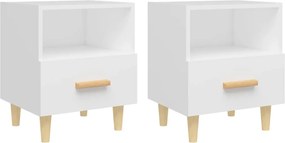 vidaXL Κομοδίνα 2 τεμ. Λευκά 40 x 35 x 47 εκ.