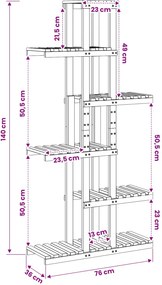 vidaXL Βάση φυτών Λευκός Χρωματισμός 68 x 23,5 x 140 εκ.