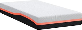 vidaXL Στρώμα Λευκό και Γκρι 90 x 190 cm Ζακάρ ύφασμα