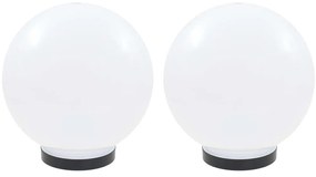 vidaXL Φωτιστικά Μπάλα LED 2 τεμ. Σφαιρικά 25 εκ. Ακρυλικά (PMMA)
