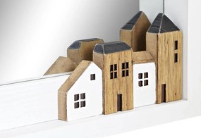 Τοίχο καθρέφτη DKD Home Decor Λευκό Σπίτια Urban 36 x 4 x 60 cm