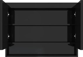 vidaXL Ντουλάπι Μπάνιου με Καθρέφτη 80x15x60 εκ. Λαμπερό Μαύρο από MDF