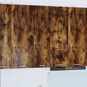 vidaXL Κρεμαστό ντουλάπι με ράφι Riga Καπνιστό Δρύς 30 x 31 x 100 εκ.