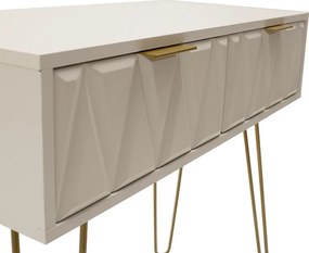 Κονσόλα Isla pakoworld χρώμα λευκό painting-χρυσό 80x39x74εκ