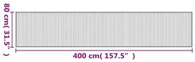 Χαλί Ορθογώνιο Μαύρο 80 x 400 εκ. Μπαμπού - Μαύρο