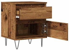 Κομοδίνα 2 τεμάχια Παλιό ξύλο 40x35x50 cm Κατασκευασμένο ξύλο - Καφέ