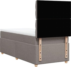 vidaXL Κρεβάτι Boxspring με Στρώμα Taupe 90x200 εκ. Υφασμάτινο