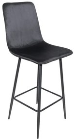 Σκαμπό μπαρ Grato pakoworld ύφασμα μαύρο-πόδι μαύρο μεταλλικό 43.5x55x114εκ