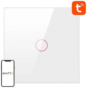 Avatto Έξυπνος Διακόπτης Χωνευτός ZigBee LZTS02-EU-W1 (1 κουμπί) χωρίς ουδέτερο TUYA (Λευκό)